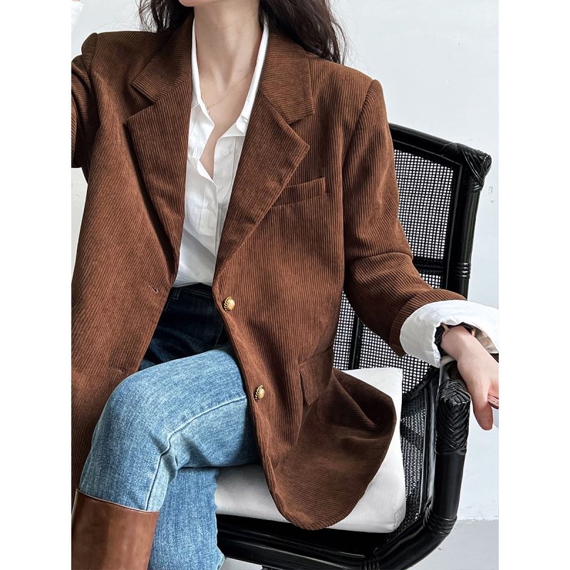 Retro Metal Buckle Corduroy Blaze - Image 3
