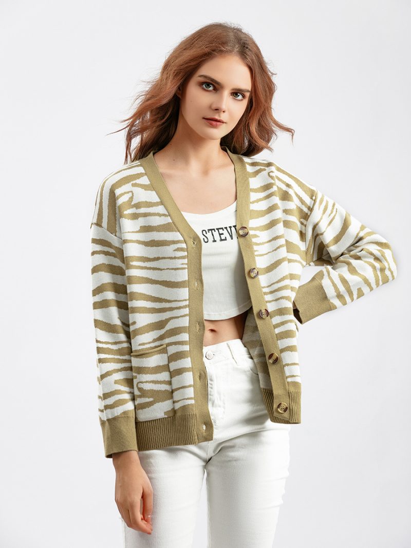 Oversized V-Neck Cardigan for Women - Image 2