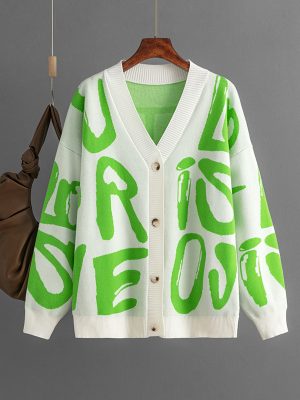 Graphic Brocade Sweater Cardigan: Winter Chic