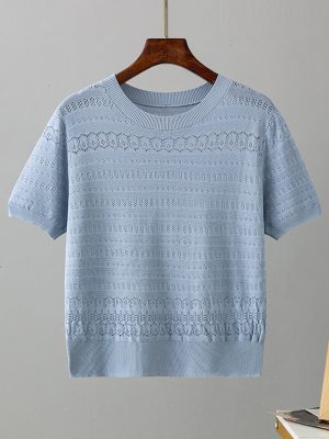 Korean Round Neck Cutout T-Shirt