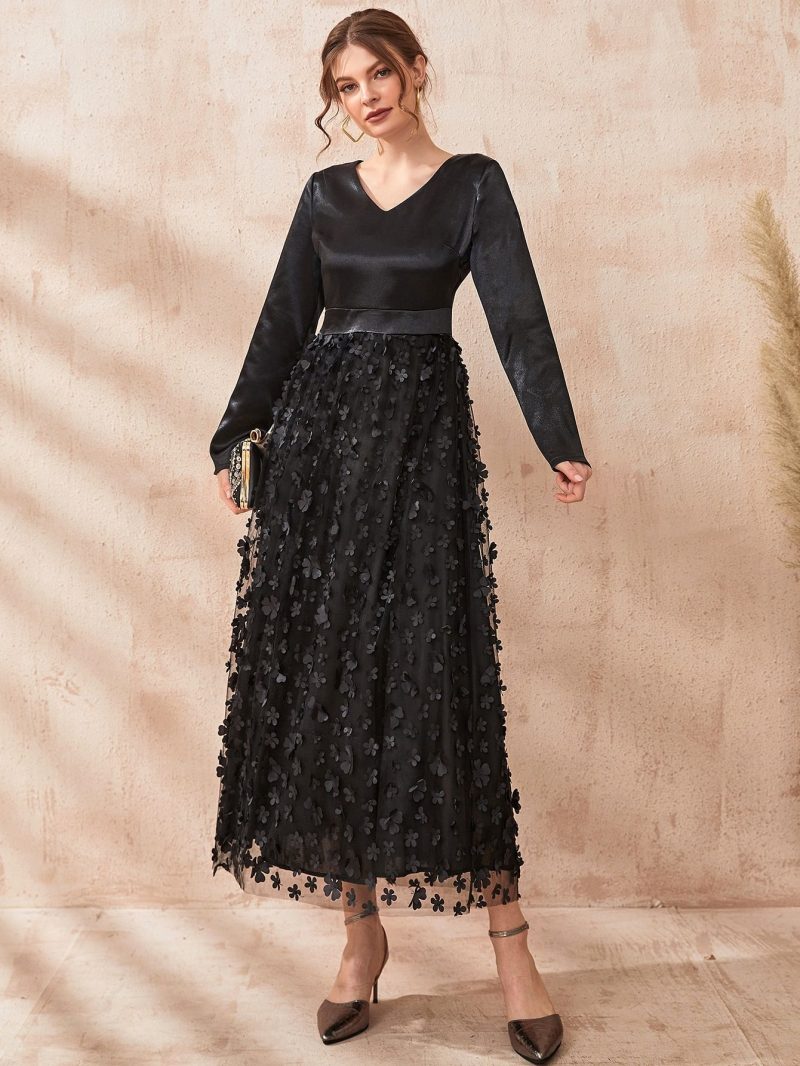 Mesh Autumn Dress: Women's Chic Fashion for Fall Elegance - Image 4