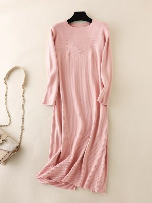 Round Neck Knit Maxi Dress