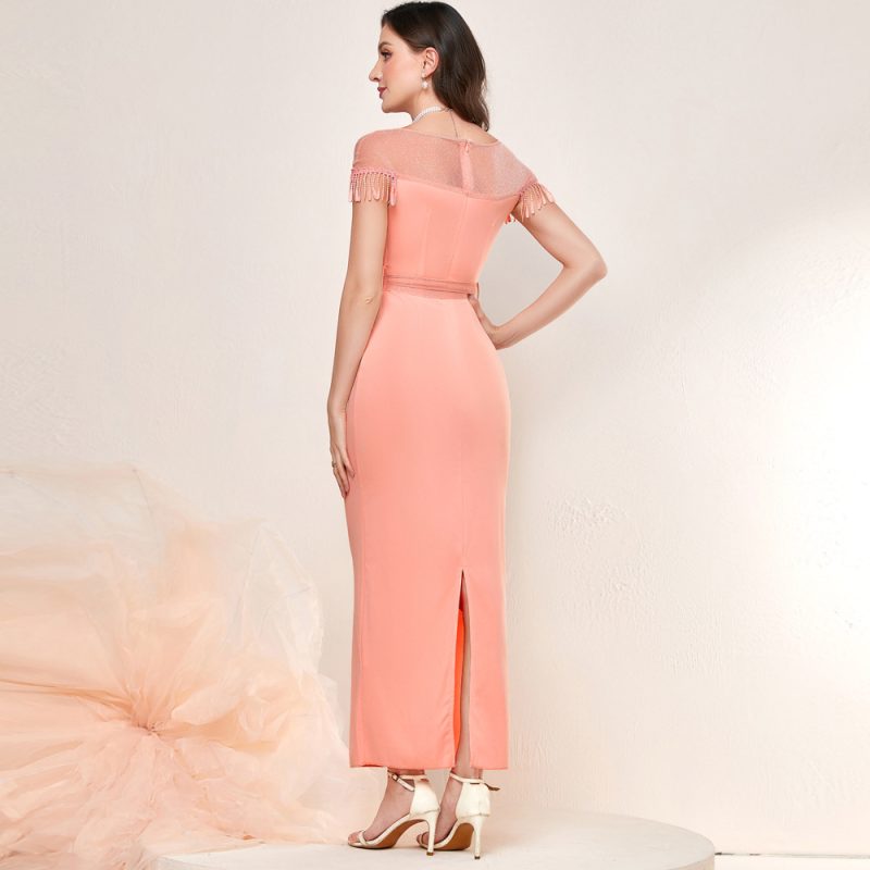 Autumn Elegant Stitched Mesh High Waist Dress - Image 2