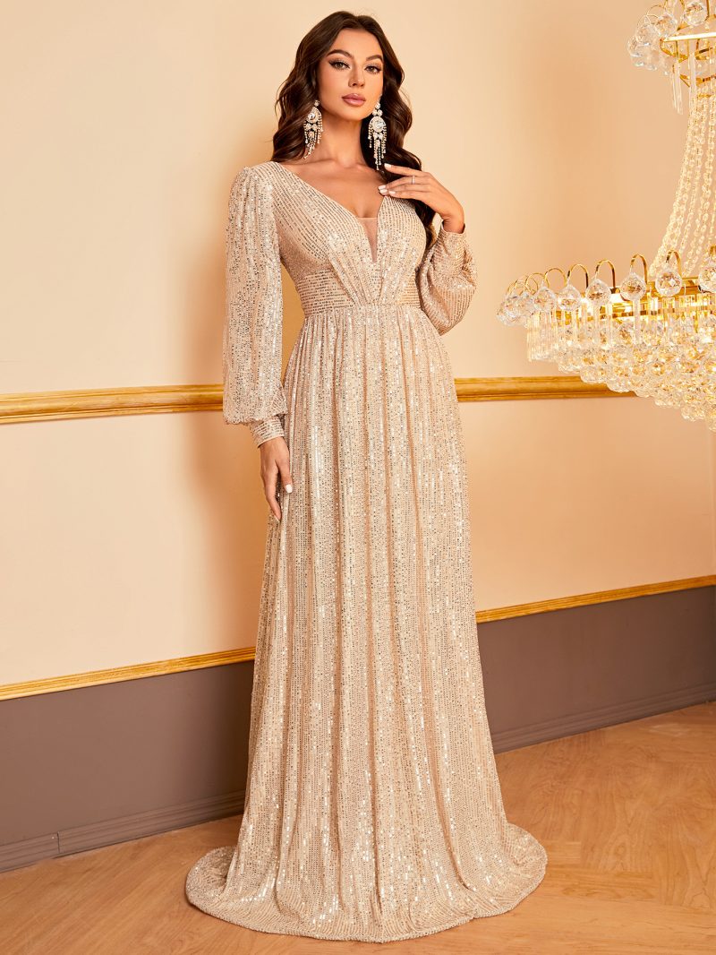 Elegant Sequined V-Neck Dress | Simple Cocktail Evening - Image 4