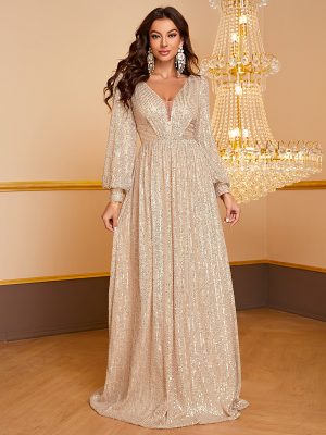 Elegant Sequined V-Neck Dress | Simple Cocktail Evening