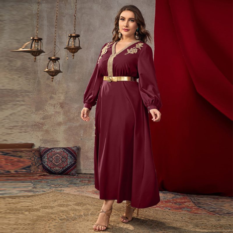 Plus Size V-neck Loose A-line Dress - Image 3