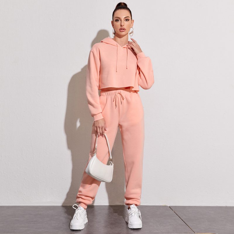 Fleece-Lined Cropped Hooded Suit - Image 2