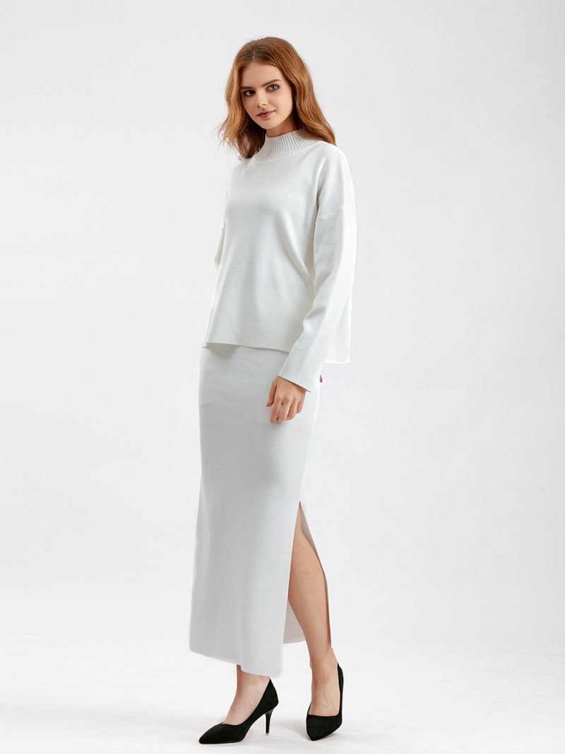 Casual Loose Long Skirt & Sweater Set - Image 5