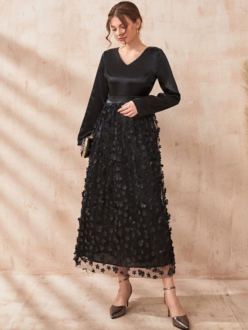 Mesh Autumn Dress: Women's Chic Fashion for Fall Elegance - Image 2