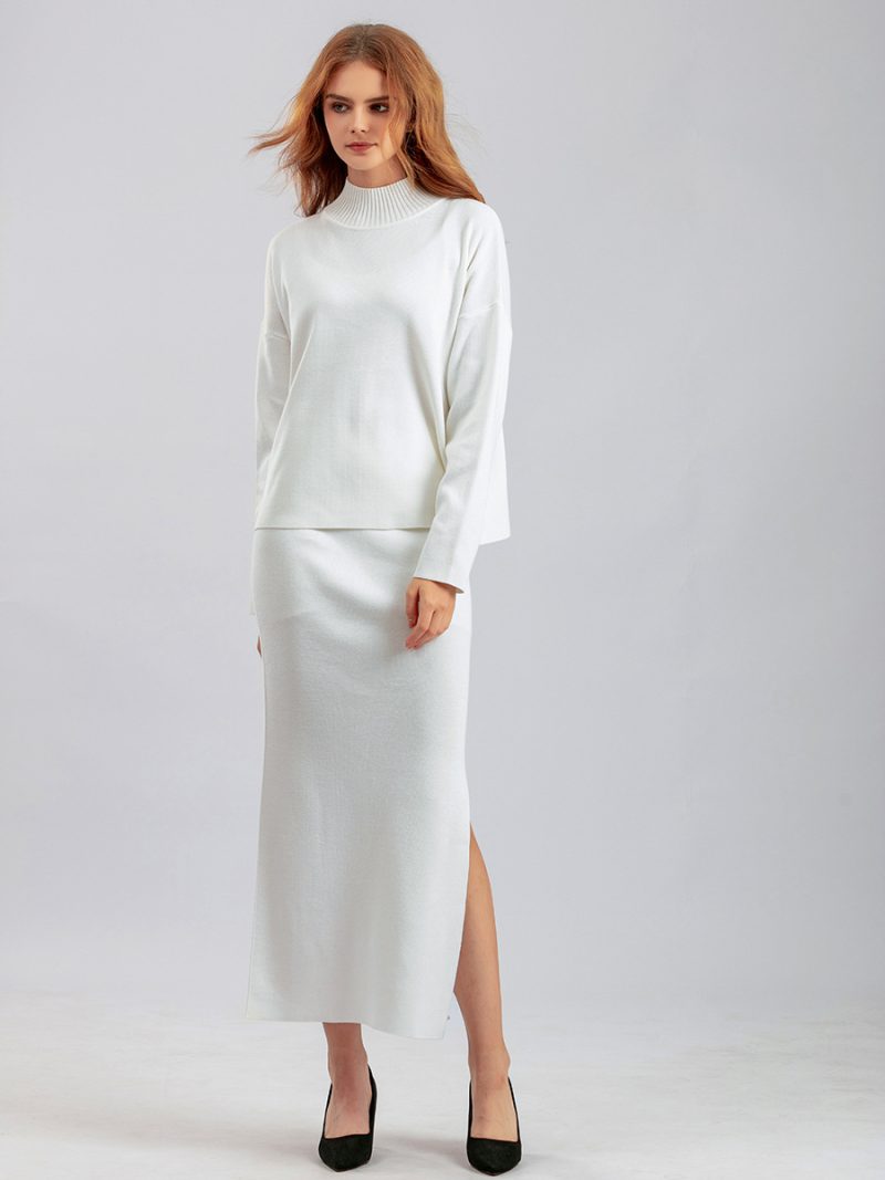 Casual Loose Long Skirt & Sweater Set - Image 4