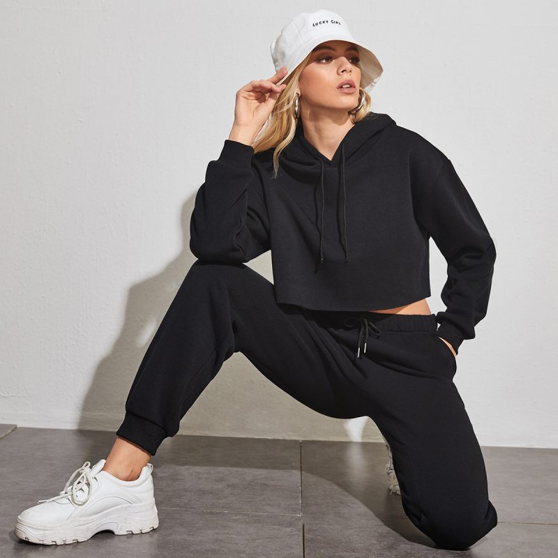 Fleece-Lined Cropped Hooded Suit - Image 3