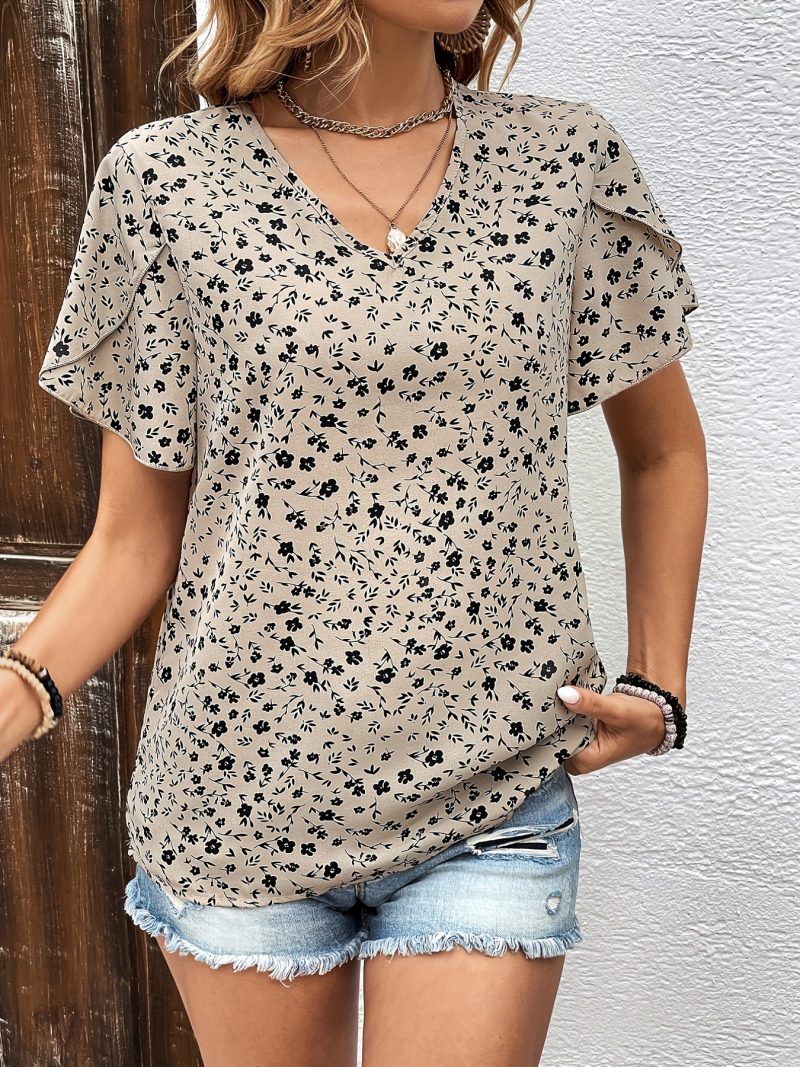 Floral Petal Sleeve Top - Autumn Design - Image 4