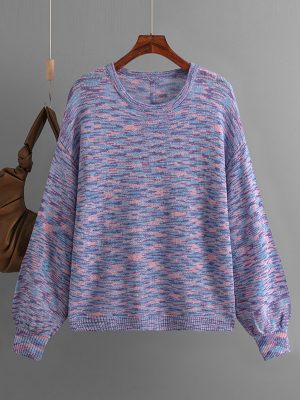 Winter Knit Pullover: Cozy Women’s Solid Color Sweater