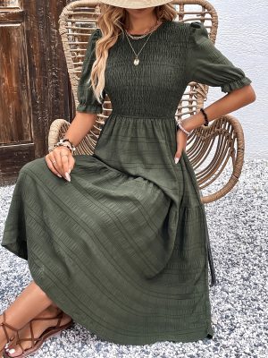 Pleated Smocking Swing Dress – Summer Elegance