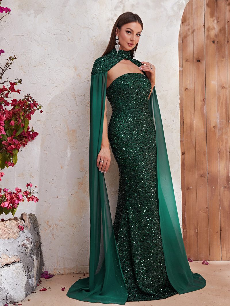 Popular Sequin Halter Fishtail Dress - Image 4