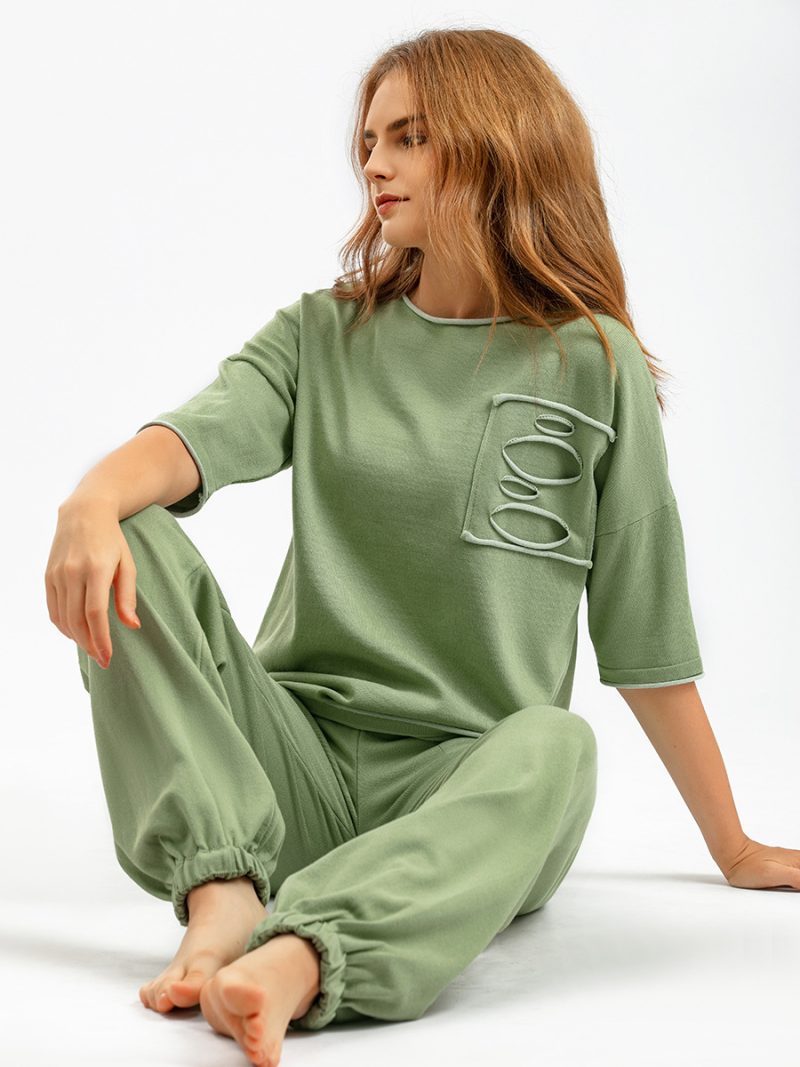 Ice Silk Knit Summer Suit - Image 3