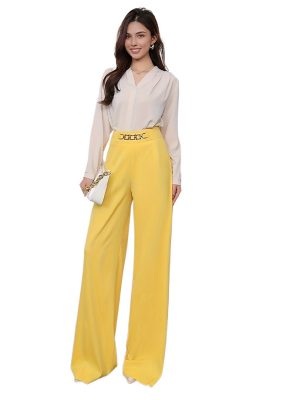 Draping Wide Leg Work Pants