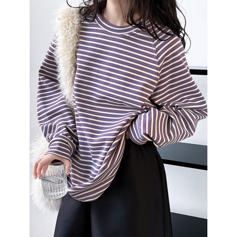 Lazy Stripe Pullover Sweater - Image 2