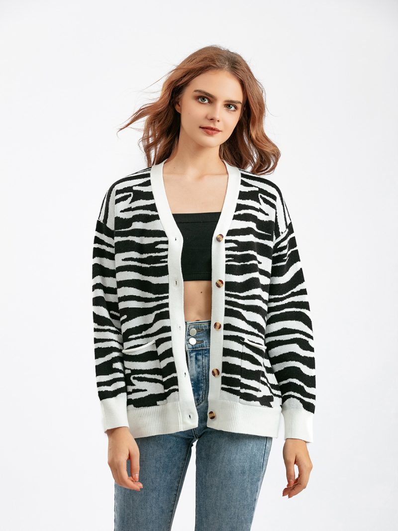 Oversized V-Neck Cardigan for Women - Image 4
