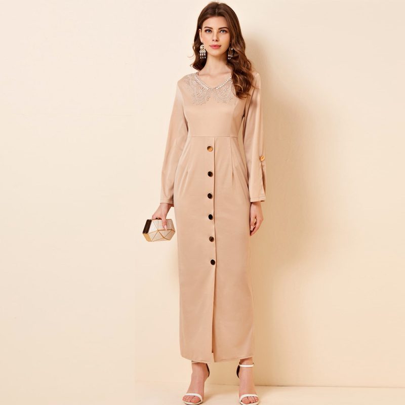 Women's Elegant High Waist Dress for Stylish Spring and Autumn Fashion