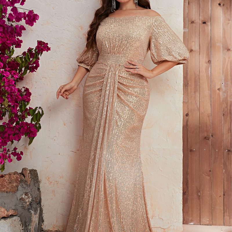 uin Off-Shoulder Fishtail Dress - Image 2
