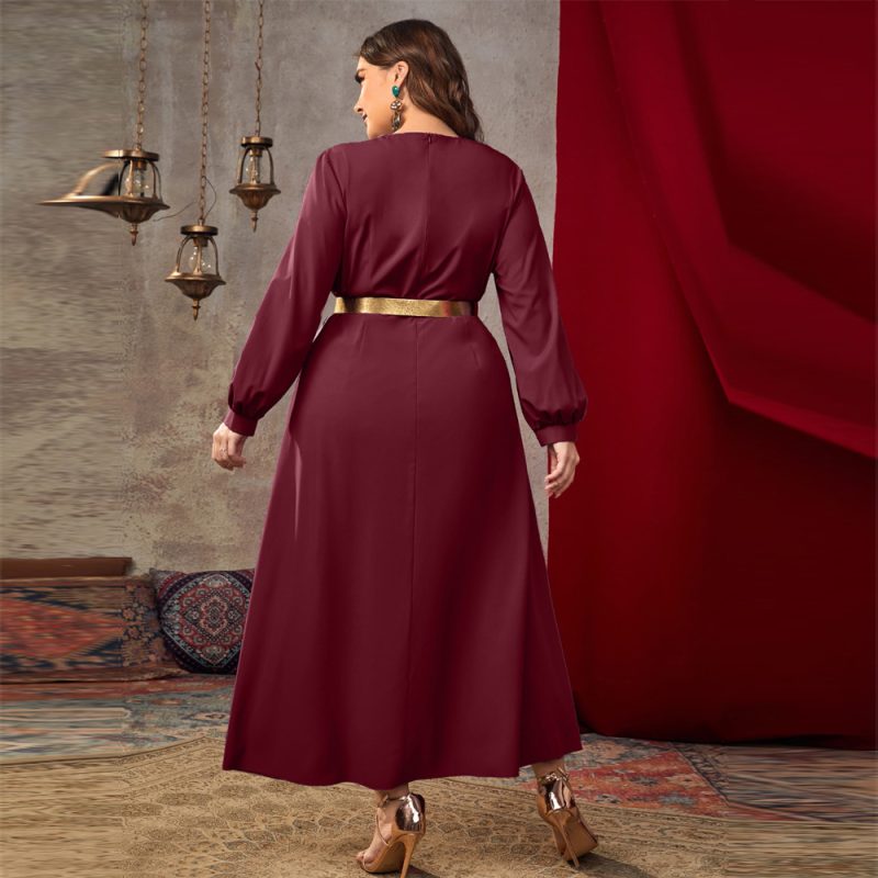 Plus Size V-neck Loose A-line Dress - Image 2