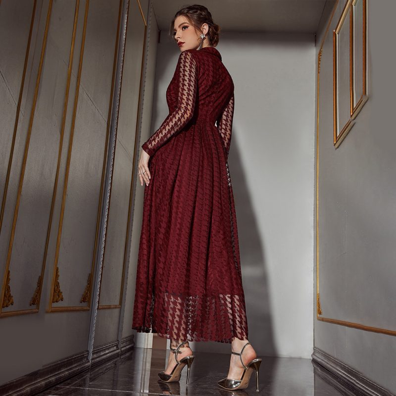 Collared Mesh Maxi Dress: Autumn/Winter - Image 4