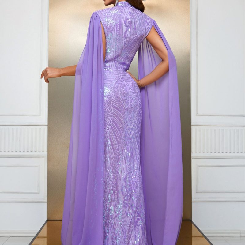 Halter Sequin Fishtail Evening Dress - Image 2