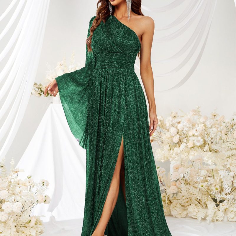 One-Shoulder Cocktail Evening Dress - Image 4