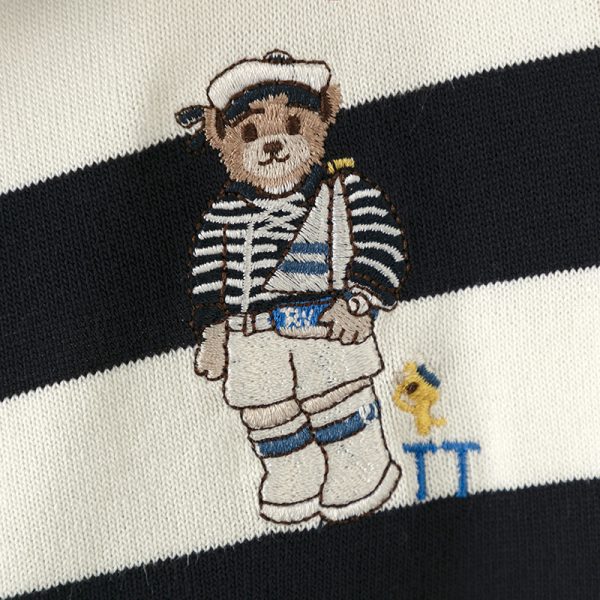 Bear Striped Ice Silk Polo Tee - Image 5