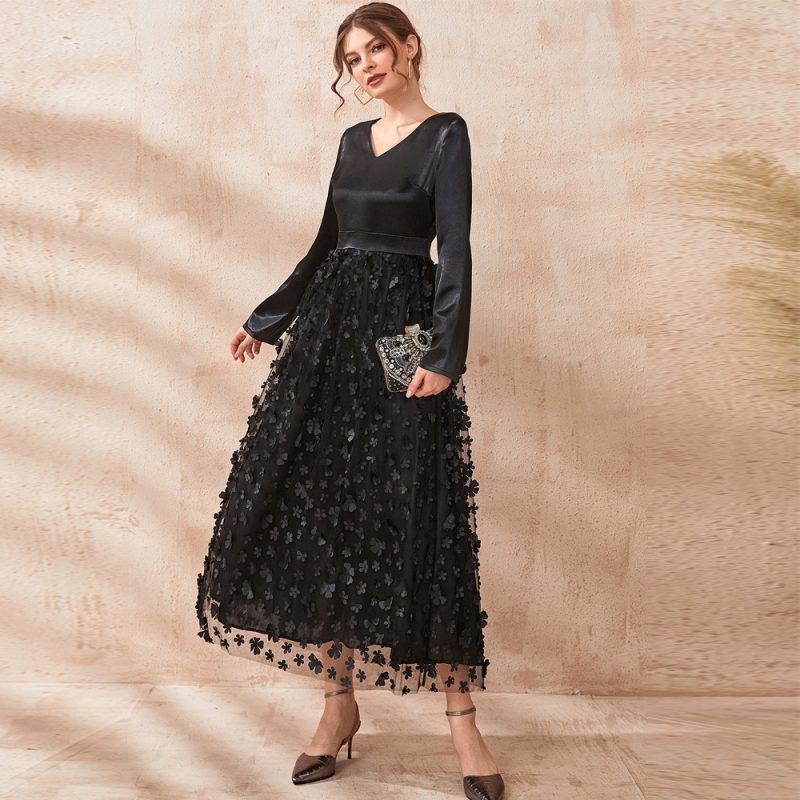 Mesh Autumn Dress: Women's Chic Fashion for Fall Elegance