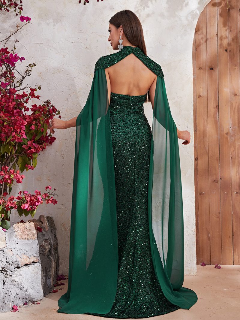 Popular Sequin Halter Fishtail Dress - Image 2