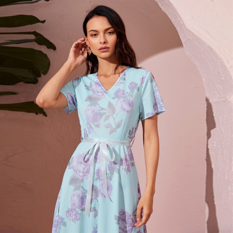 Elegant High Waist Dress: Women's Chic Fashion