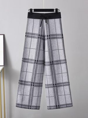 Retro Lattice High Waist Pants