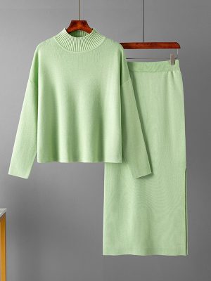 Casual Loose Long Skirt & Sweater Set