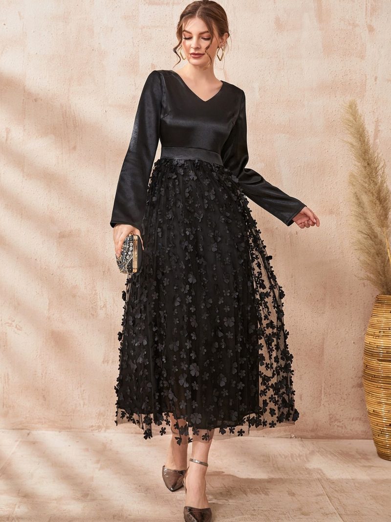 Mesh Autumn Dress: Women's Chic Fashion for Fall Elegance - Image 3