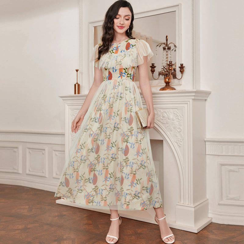 Elegant French Stitch Mesh Dress: Fashionable Women's Clothing