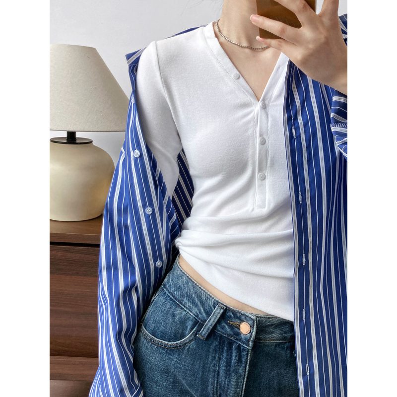 V-Neck Inner Wear Long Sleeve - Image 4