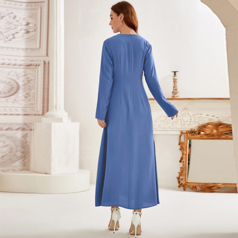 Elegant V-neck High Waist Dress for Women's Fashion - Image 3