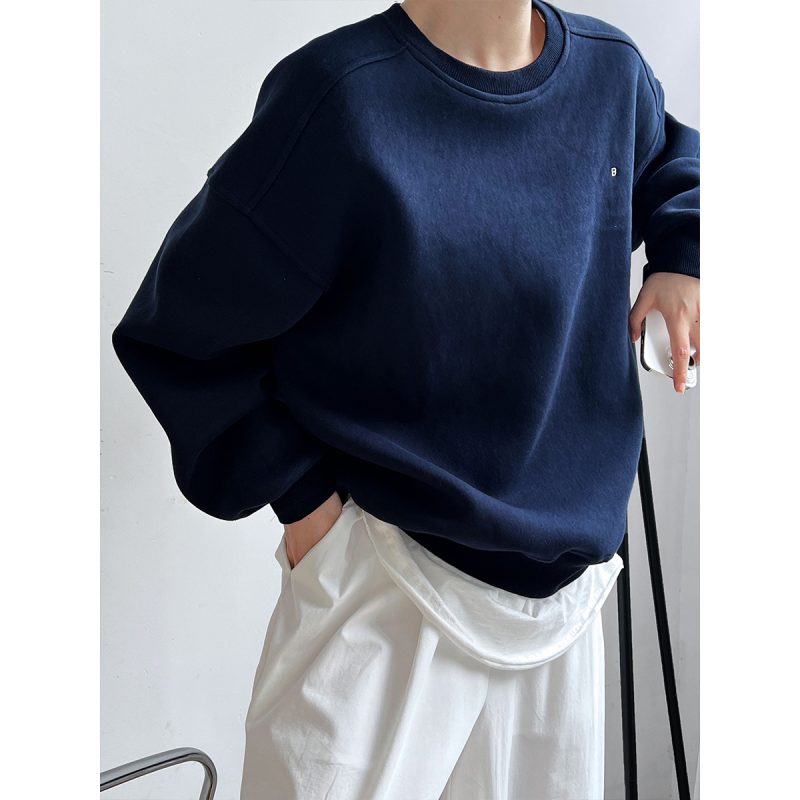 Simple Loose Pullover Sweater | BF Style Long Sleeve Top - Image 3