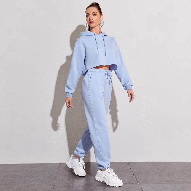 Fleece-Lined Cropped Hooded Suit - Image 5