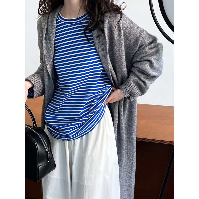 Lazy Stripe Pullover Sweater - Image 4