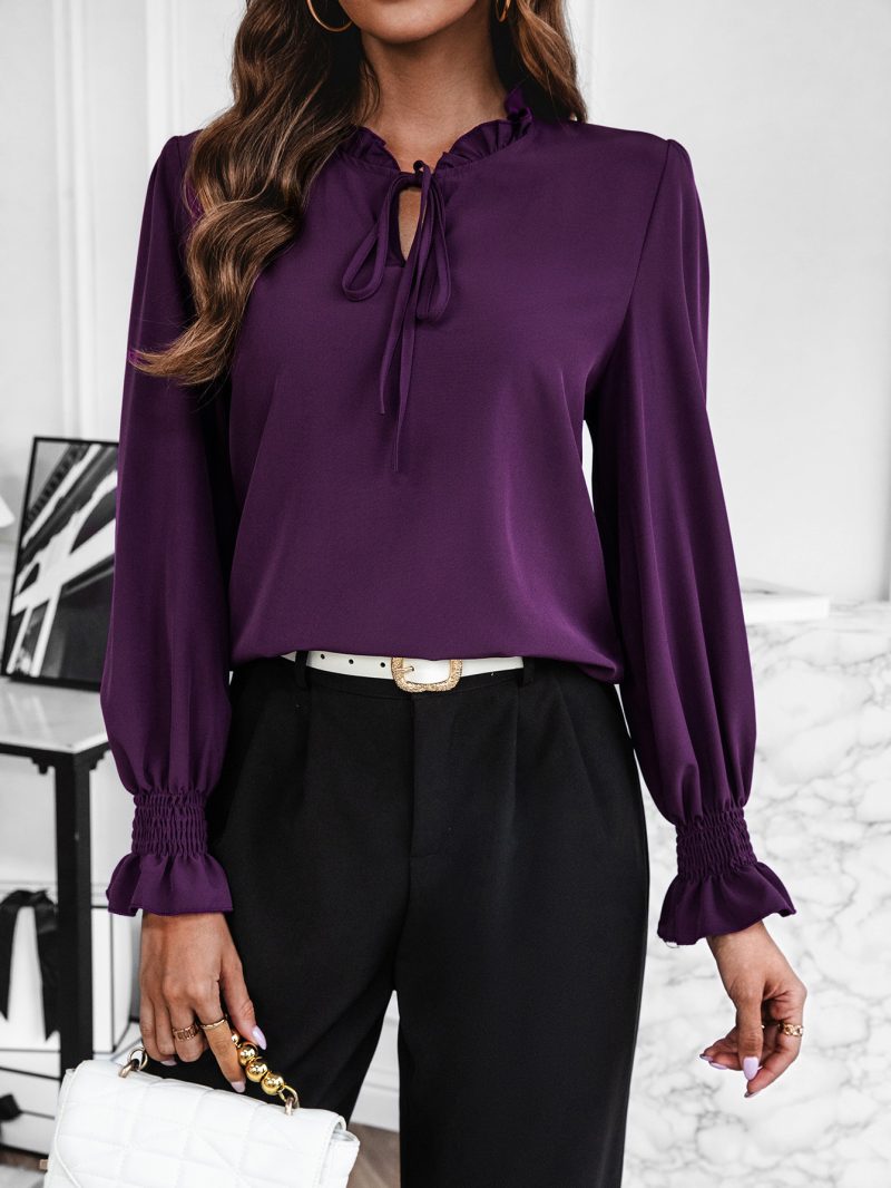 French Fungus Long Sleeve Shirt - Autumn Office Elegance - Image 2