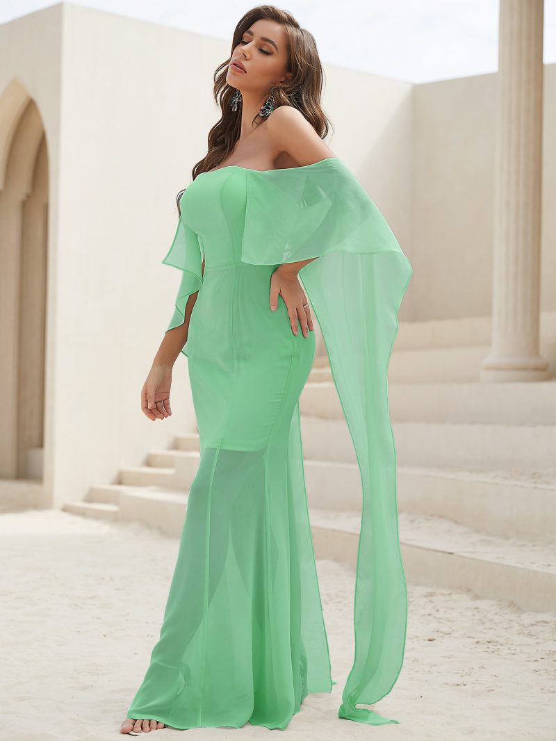 Elegant Lace Strapless Maxi Dress - Image 2