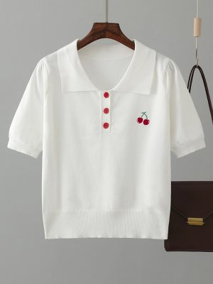 Cherry Embroidered Polo Shirt