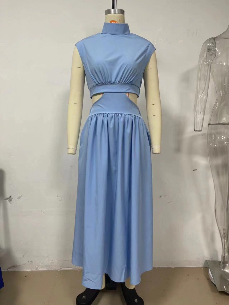 Summer Sweet Stand Collar Maxi Dress - Image 6