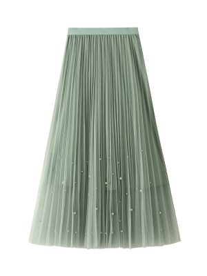 Heavy Industry Beads Gauze Skirt: Spring/Autumn