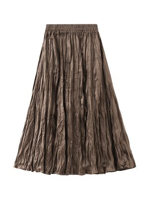 High Waist Holland Velvet Pleated Skirt for a Winter Tide