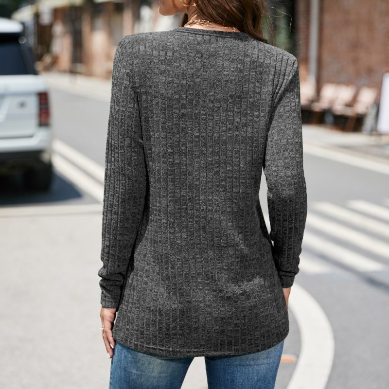 Winter Crew Neck Split Sweater | Women's Fashion Top - Image 4