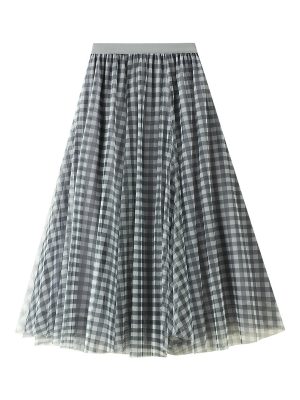 High-Waist Mid-Length Swing Skirt for Spring-Summer